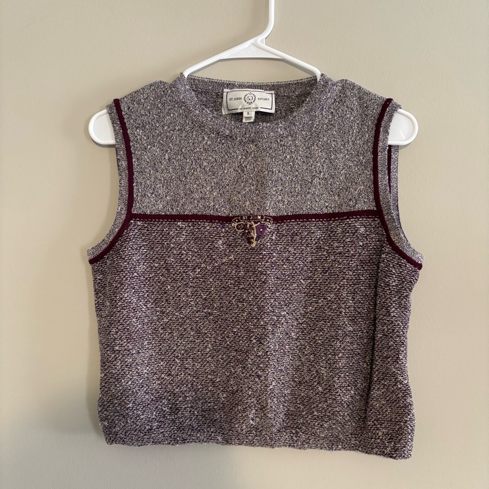 St. John Purple and Gray Sleeveless Top